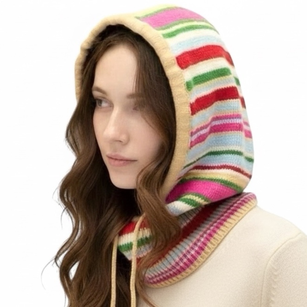 Gap CashSoft Drawcord Hood Multi Color Happy Stripe